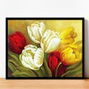 Ver imagem 2 de Quadro Pintura Rosas e Flores Moldura Preta 30x40cm