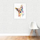Ver imagem 2 de Quadro Canvas Cachorro Chihuahua Animais Tinta 50x40cm