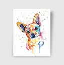 Ver imagem 1 de Quadro Canvas Cachorro Chihuahua Animais Tinta 50x40cm