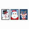 Kit 3 Quadros com Moldura Preta Natalinos Papai Noel 30x40cm - 1