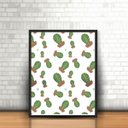 Ver imagem 1 de Quadro Padrão Cactus Plantas Flores Desenho Moldura 30x40cm
