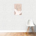 Ver imagem 2 de Quadro Canvas Desenho de Mulher e Planta Minimalista 30x40cm