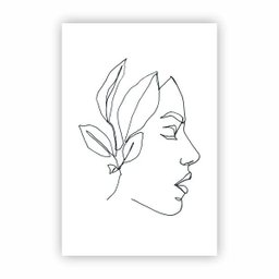 Quadro Canvas Desenho de Mulher Line Art Minimalista 30x40cm - 1