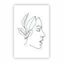 Ver imagem 1 de Quadro Canvas Desenho de Mulher Line Art Minimalista 30x40cm