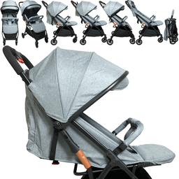 Carrinho de Bebe para Passeio Berço Compacto Zippy Toys Grey - 3