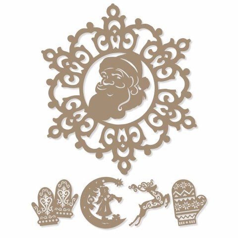 Kit 5un Enfeites Natal em Mdf 3mm