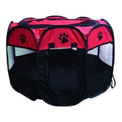 CERCADO PORTÁTIL DOBRAVEL CÃES VERMELHO PRÁTICO PET-550