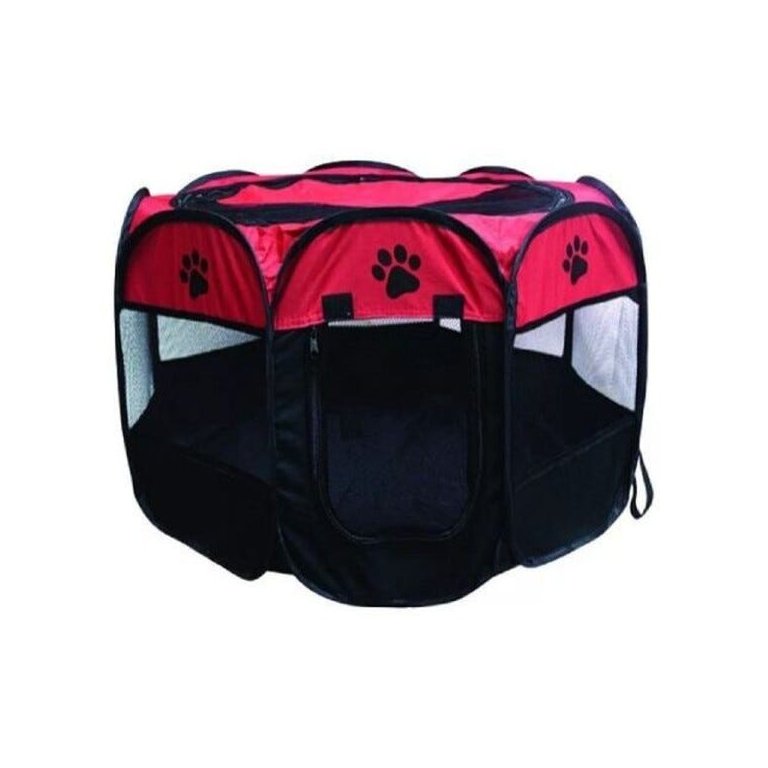 CERCADO PORTÁTIL DOBRAVEL CÃES VERMELHO PRÁTICO PET-550