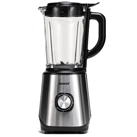 Liquidificador 1,7 Litros 5 Velocidades Pulsar 800w Jarra Vidro Inox Preto Amvox Alq 0209 (110v)