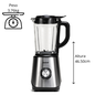 Liquidificador 1,7 Litros 5 Velocidades Pulsar 800w Jarra Vidro Inox Preto Amvox Alq 0209 (110v) - 2