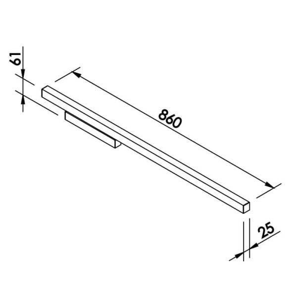 Plafon/Arandela Led Fit 24W 86cm Preto - New Line 656LED3 PT - 2