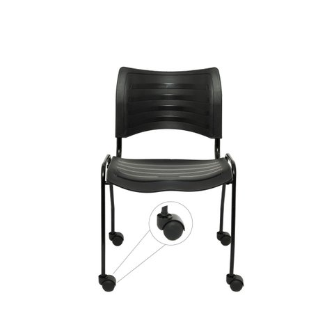 Cadeira Iso Secretaria Preta Escritorio Giratoria Home Office Chair