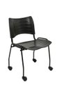Ver imagem 3 de Cadeira Iso Secretaria Preta Escritorio Giratoria Home Office Chair