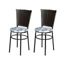 Ver imagem 1 de 2 Cadeiras para Cozinha Preta Hawai Marrom Assento Floral Cor:floral Branco