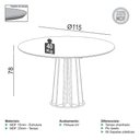 Ver imagem 5 de Conjunto Mesa de Jantar Redonda Mdf + 4 Cadeiras em Madeira Cor:off White com Freijó