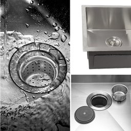 Cuba Quadrada Inox 304 Cozinha Pia Embutir Sobrepor Gourmet 50x40 Premium com Acessórios - 3