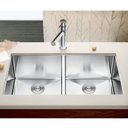 Ver imagem 6 de Cuba Dupla Quadrada Inox 304 Cozinha Pia Embutir Sobrepor Gourmet 8040 Premium com Lixeira de Embuti