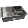 Cuba Quadrada Inox 304 Cozinha Pia Embutir Sobrepor Gourmet 60x40 Premium com Lixeira de Embutir 5l - 2