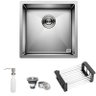 Cuba Quadrada Inox 304 Cozinha Pia Embutir Sobrepor Gourmet 40x40 Premium com Acessórios - 2