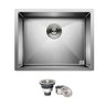 Cuba Quadrada Inox 304 Cozinha Pia Embutir Sobrepor Gourmet 50x40 Premium com Válvula - 1