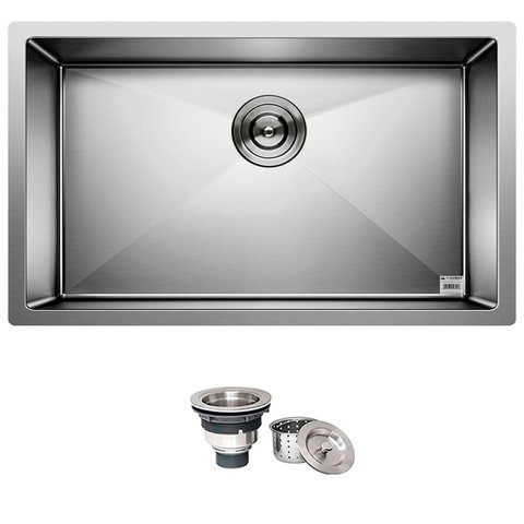 Cuba Quadrada Inox 304 Cozinha Pia Embutir Sobrepor Gourmet 60x40 Premium com Válvula
