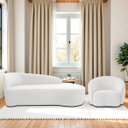 Ver imagem 2 de Kit Divã Recamier Orgânico França 140cm Lado Direito e Poltrona Amore Bouclé