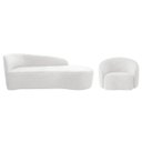Ver imagem 1 de Kit Divã Recamier Orgânico França 140cm Lado Direito e Poltrona Amore Bouclé