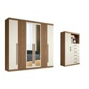 Ver imagem 1 de Quarto Completo Casal Guarda Roupa 6 Ptas Buriti + Cômoda Marabá Areia S. Andirá