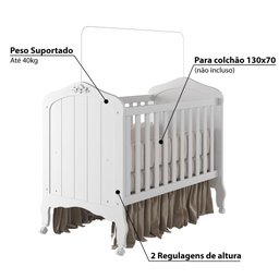 Berço Mini Cama Flex Harmonia - Branco - 3