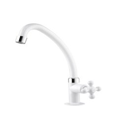 Torneira de Mesa para Cozinha com Bica Móvel Marujá Branco Viqua - 1