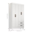 Ver imagem 4 de Guarda Roupa 4 Portas Barras Branco