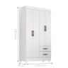 Guarda Roupa 4 Portas Barras Branco - 4