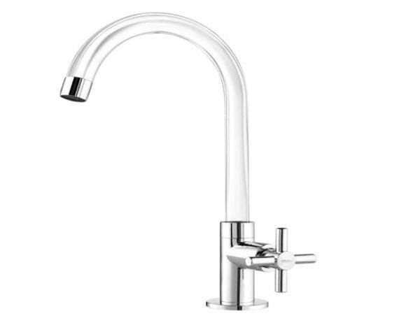 Torneira de Mesa para Cozinha com Bica Móvel Fienza Cristal Cromado Viqua - 1