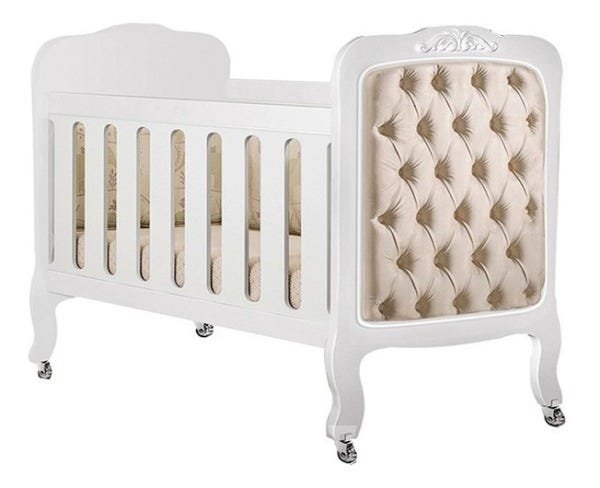 Berço de Bebe Imperial C/Capitonê Planet Baby Selo Inmetro:Branco - 1