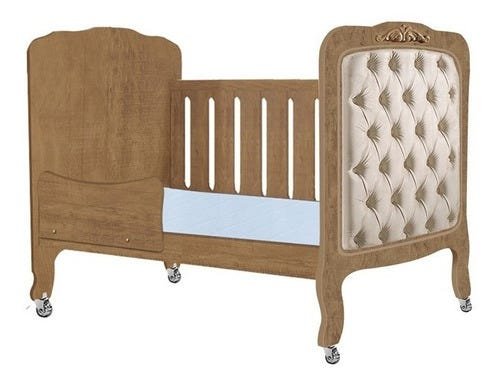 Berço de Bebe Imperial C/Capitonê Planet Baby Selo Inmetro:Amêndoa - 3