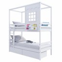 Ver imagem 2 de Beliche Casinha Reta com 02 Gavetas Madeira Maciça Branco Housin