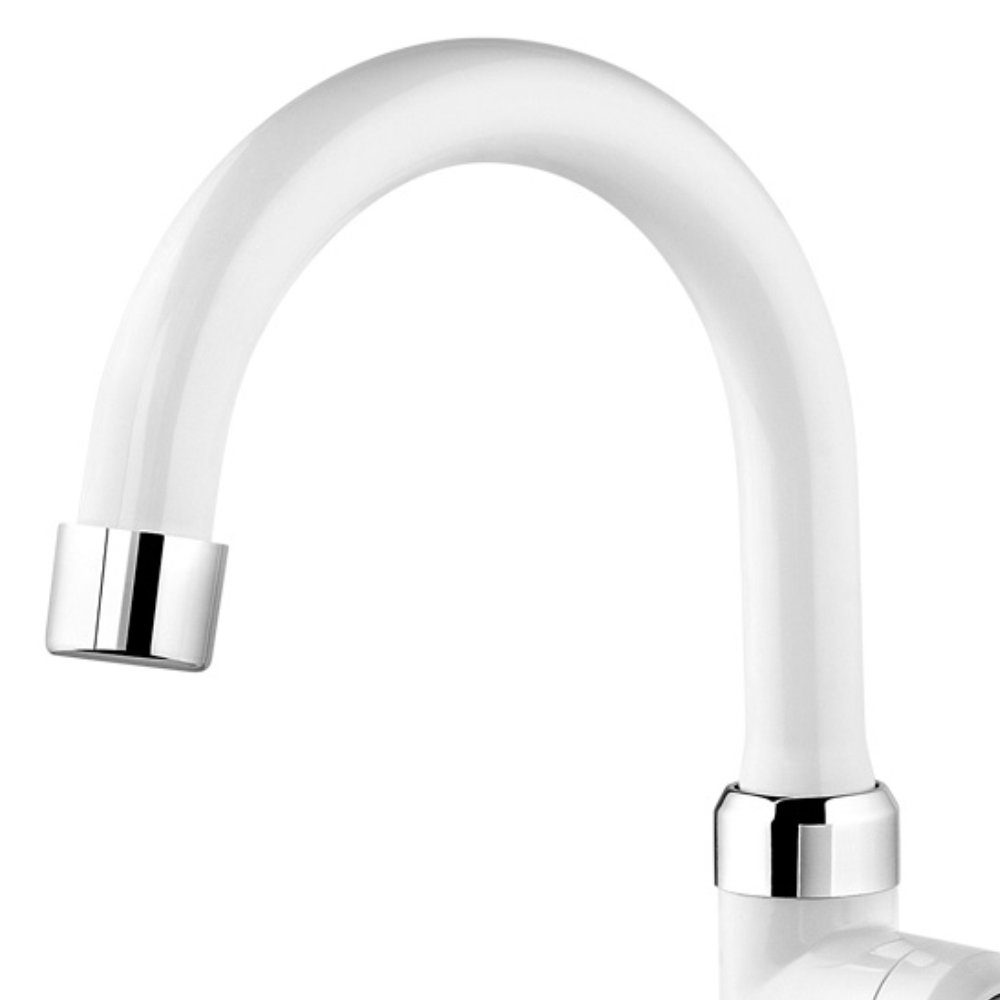 Torneira de Mesa para Banheiro com Bica Alta Marujá Branco Viqua - 3