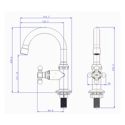 Torneira de Mesa para Banheiro com Bica Alta Marujá Branco Viqua - 4