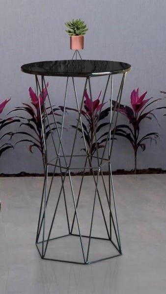Mesa Bistro Aramado Jade Preto / Preto - Metal Móveis - 1