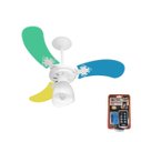 Ver imagem 1 de Ventilador Teto Super Baby Colors 3pás Mdf Branco/masculino 110v+controle Venti-delta