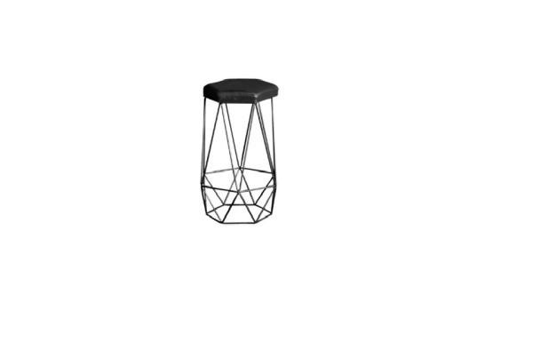 Banqueta Aramado Rubi Preto / Preto - Metal Móveis - 1