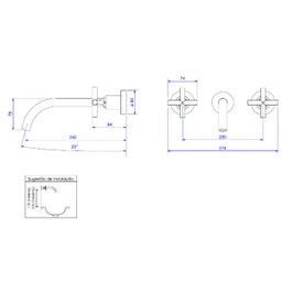 Misturador de Parede para Lavatório Duna Clássica Black Matte - Deca - 2