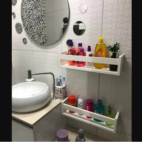Prateleira Nicho Para Banheiro Super Funda - 2 Peças