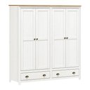 Ver imagem 1 de Guarda Roupa 4 Portas 2 Gavetas Topazio - Branco/carvalho