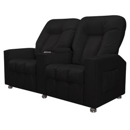 Poltrona Reclinável 2 Lugares Sala de Cinema Romeo F05 Facto Preto - Lyam Decor - 1