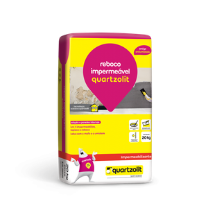 Massa Pronta Reboco Impermeável Quartzolit - 20kg Cinza
