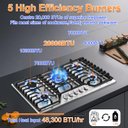Ver imagem 4 de Cooktop a Gás Amzchef 30" com 5 Queimadores Sabaf e Chapa Dupla (inox)
