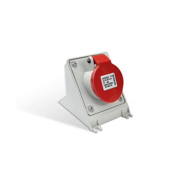 Tomada de sobrepor Steck 3P 16A 380 / 440V vermelho Newkon - 1