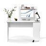 Escrivaninha em L de Canto 3 em 1 com Rodízios Home Office Ej Móveis:branco - 5