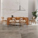 Ver imagem 1 de Conjunto de Jantar Nala 8 Lugares Cadeiras Solaris Soft Veludo Creme e Imbuia 220cm Mobillare